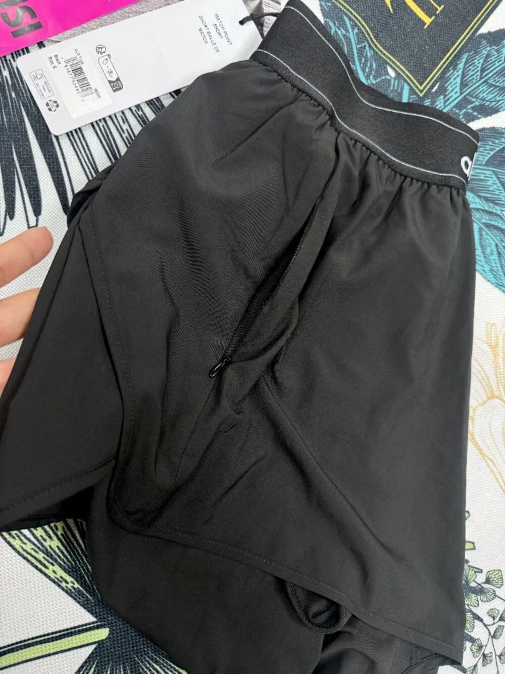 🩳Alo Yoga Match Point Short NWT,Black Elastic waist Athleisure/Sports Shorts 🛒 - Picture 4 of 8